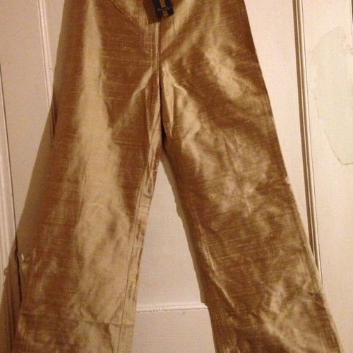 Provetto Collection 100% Silk Pants Size S New, Gold