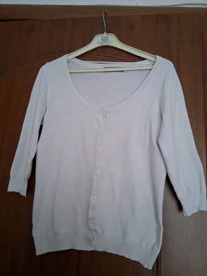 Zara women's cardigan used, size L, white color