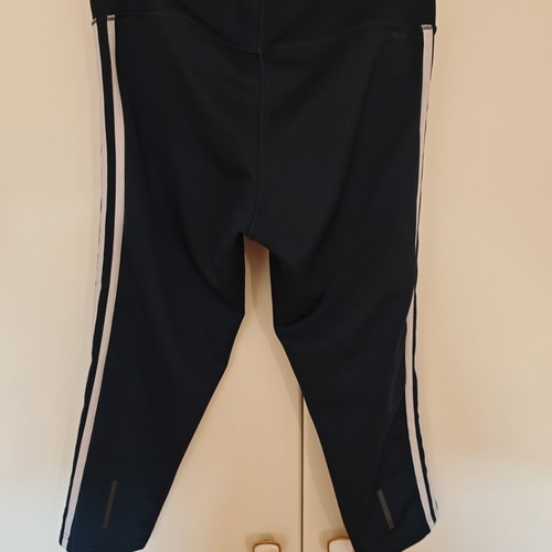 Adidas Climalite 3/4 Leggings Black with White Stripes size L like new