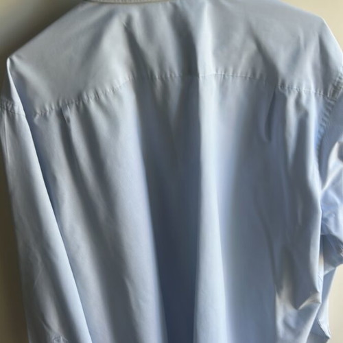 Men's blue striped shirt M&S used with chest pocket and cufflinks