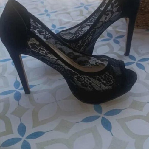 Women's black pumps, 12 cm heel