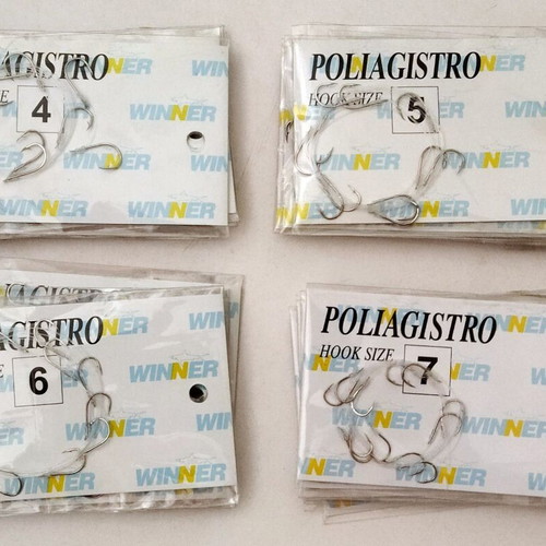 Winner multi-hooks fishing set, sizes 4, 5, 6, 7, 20 pieces