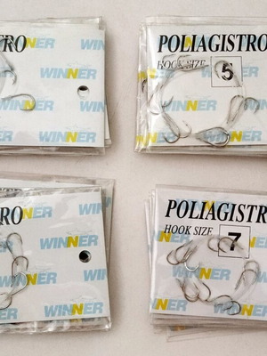 Winner multi-hooks fishing set, sizes 4, 5, 6, 7, 20 pieces