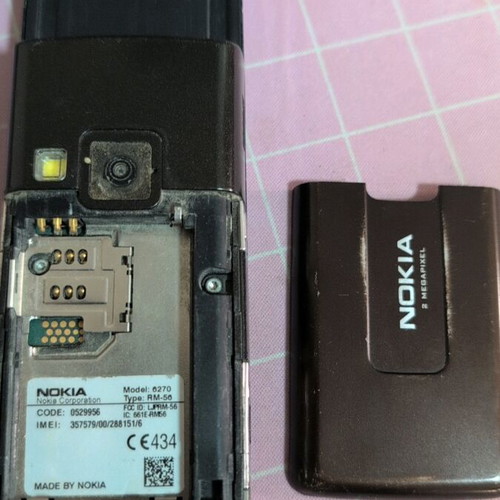 Nokia 6270 used, unknown working condition, without battery