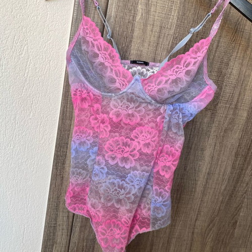 Tezenis bodysuit lace like new, pink ombre, size S