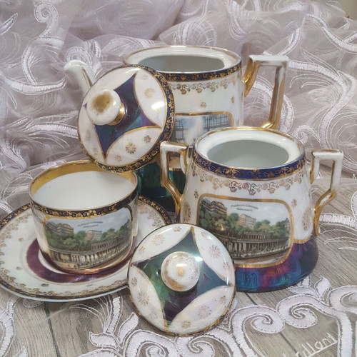 Victoria Carlsbad Austria 1904-1918 porcelain set of 4 parts used