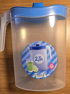 Plastic water or beverage pitcher 2.5 liters, set of 2 new