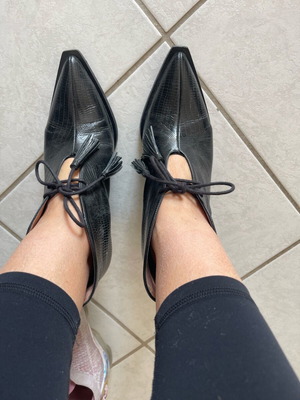Vavoulas leather ankle boots used, black, size 38
