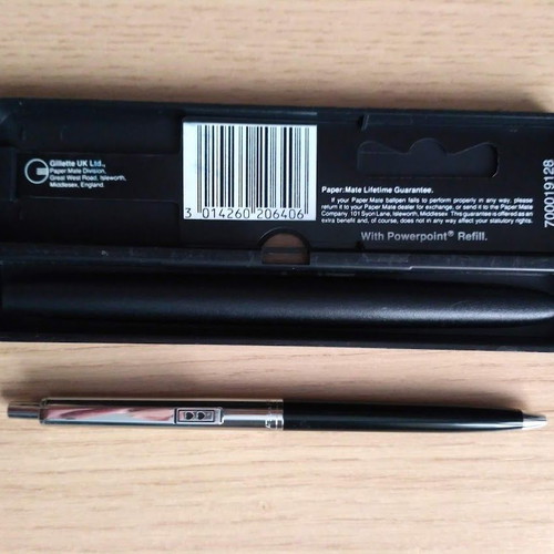 Paper Mate Double Heart Profile колекционна писалка с синьо мастило, като нова