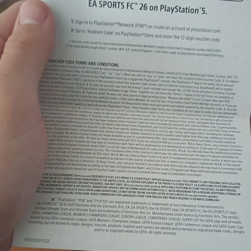 Ea FC26 PS5 like new, digital