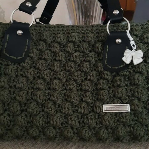 Cypress Elegance Shoulder Bag Handmade Knitted New Green