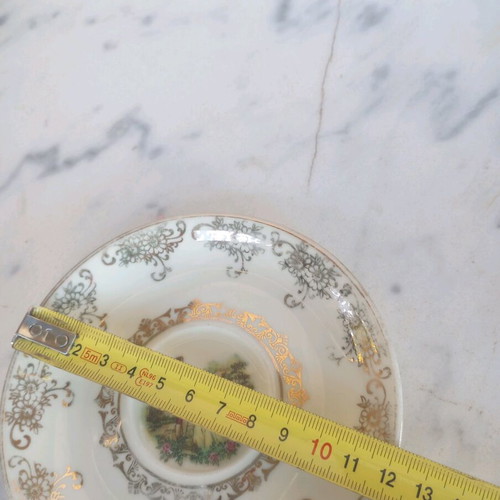 Small vintage Bavarian porcelain plate used with gold details