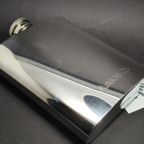 Assos 25 Stainless Steel Flask used, retro collectible 8oz