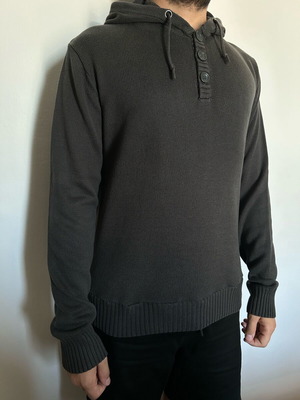 Livergy sweater dark gray-black with hood like new, size M