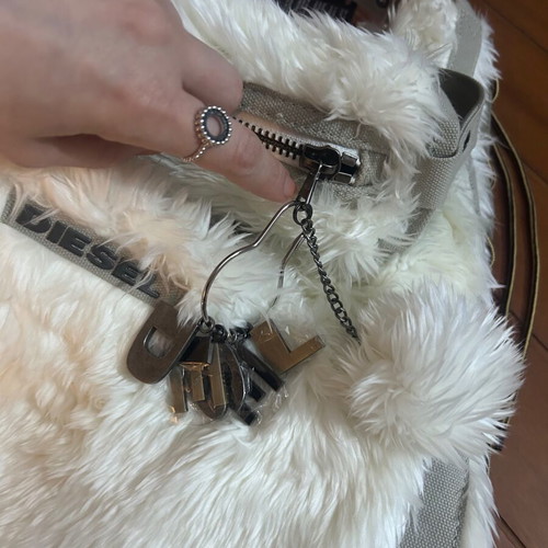 Diesel women's shoulder bag new, vintage Y2K faux fur style