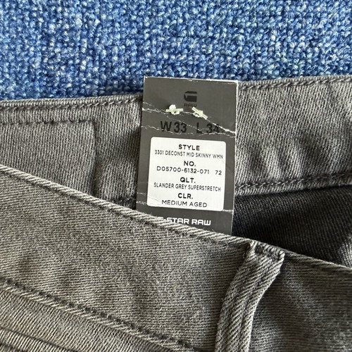G-Star RAW 3301 Mid Skinny women's jeans new, gray, size XL
