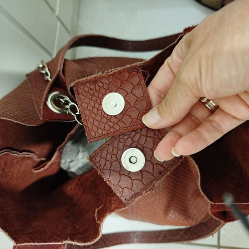 Bordeaux leather shoulder bag used, Italian