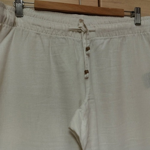 Linen pants set of 2 used, white and beige, size L