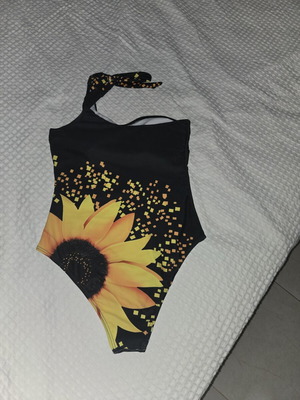 One-piece swimsuit new with sunflower print, size S