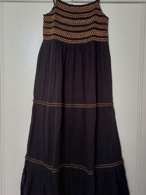Maxi φόρεμα Zara μαύρο με κεντητές λεπτομέρειες, καινούργιο