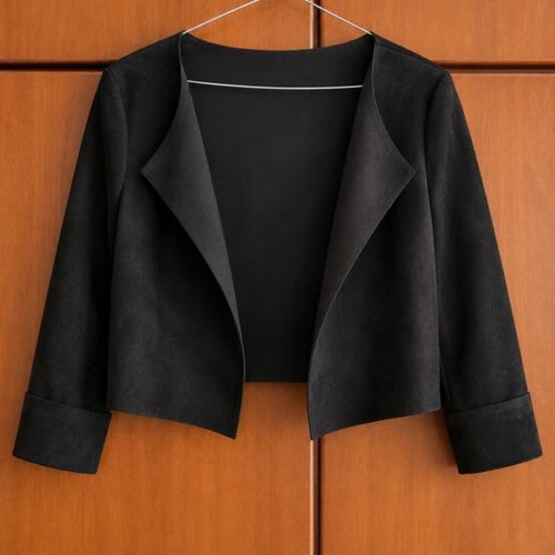 Suede jacket, black, size L