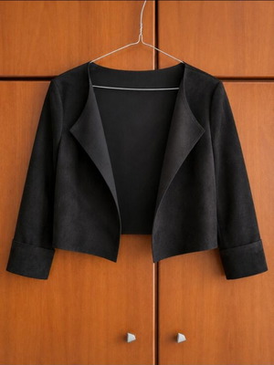 Suede jacket, black, size L