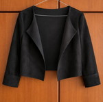 Suede jacket, black, size L