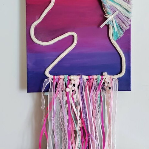 Handmade unicorn 3D wall art 45x35 cm