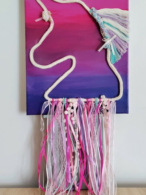Handmade unicorn 3D wall art 45x35 cm