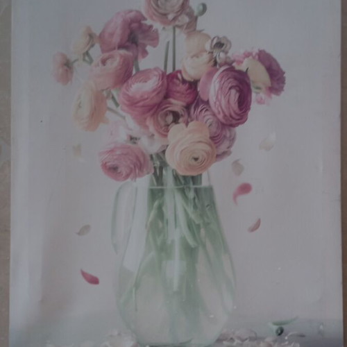 Print painting vase with roses used 40×52