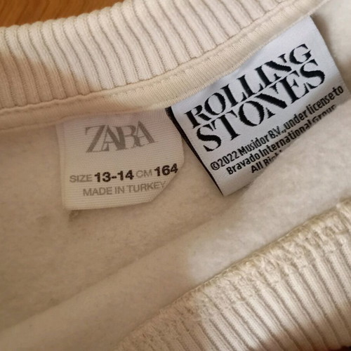 Rolling Stones Zara hoodie like new, beige and red, size S
