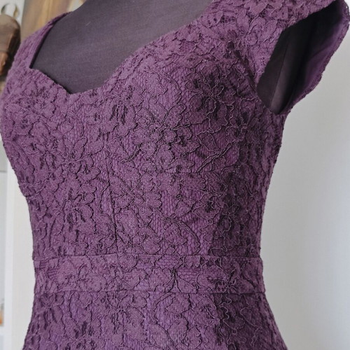 Diane von Furstenberg elastic lace dress purple like new XS/S