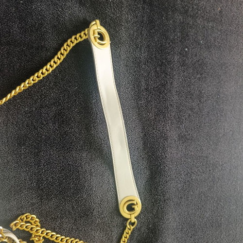 Guess shoulder bag used, ice white with gold chain