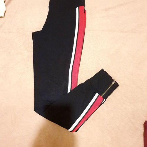 Tally Weijl sportswear top new, size S, black with red and white stripes