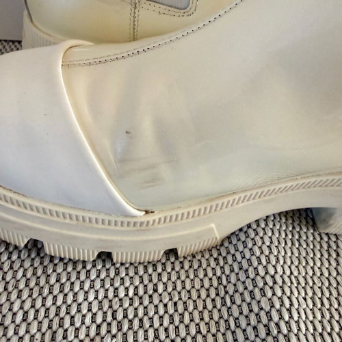 Calvin Klein Chunky Combat Chelsea Boots Size 39 Like New, White