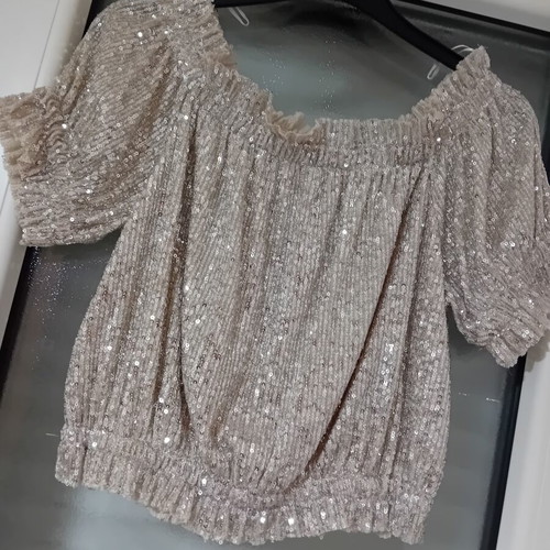 Acne Studios sequin blouse beige size M like new