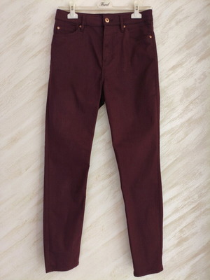 H&M Skinny High Waist Pants used, dark aubergine No 40