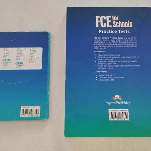 FCE for Schools Practice Tests Teacher's Book and Class CDs like new with Past Papers