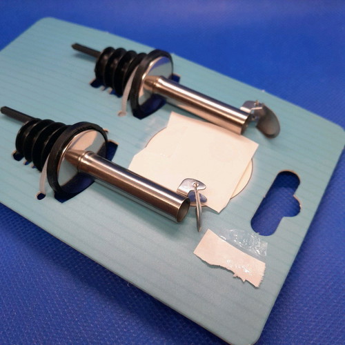 Inox bottle pourers with stopper set of two new