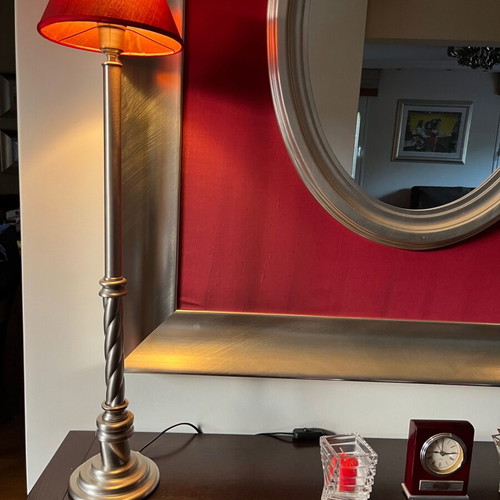 Vintage red framed mirror