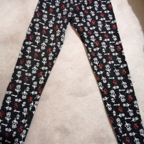 A.A UNDERWEAR black leggings used with patterns for 12-14 years cotton