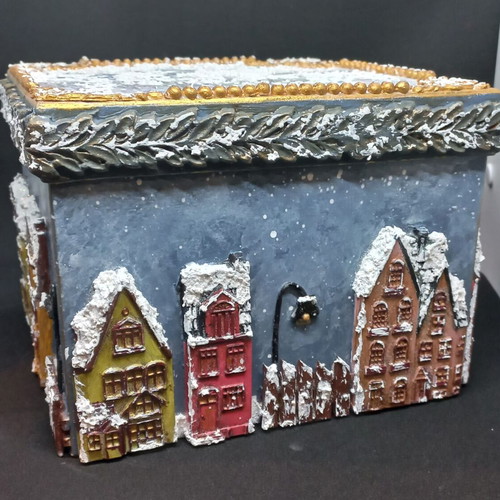 Christmas box new with decoupage technique