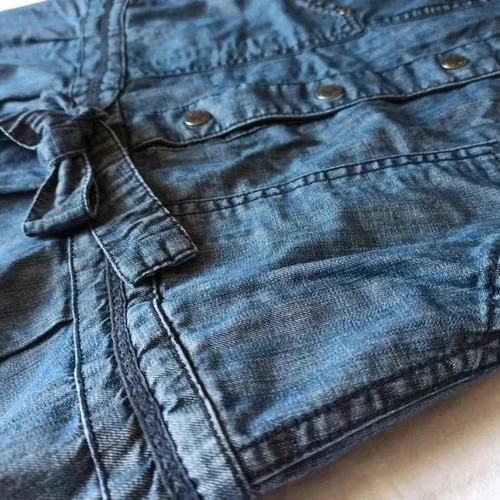 Street One denim dress with straps and belt like new, size S
