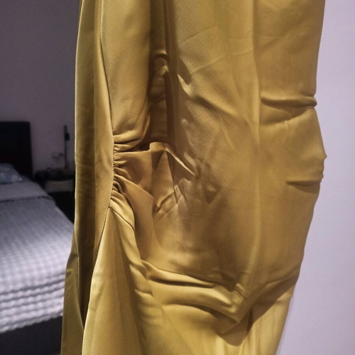 Maxi satin dress Trendyol new, size 38, olive-lime green