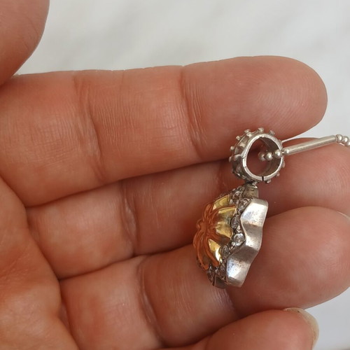 Folli Follie necklace with 925 silver and 585 gold pendant, zirconia