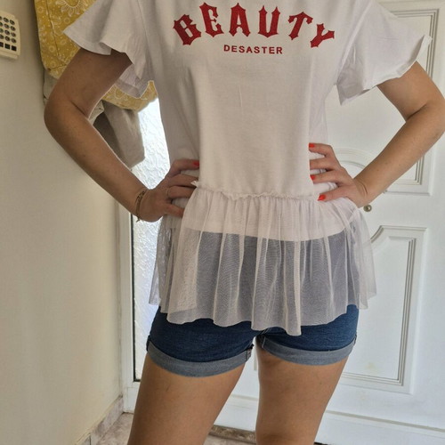Top blouse with rhinestones like new, size S