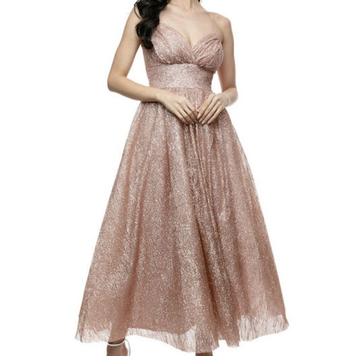 Dress with glitter like new, pink and gold midi A-line, size M
