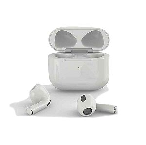 Pods 3 Earbud Bluetooth Handsfree Ακουστικά με Θήκη Φόρτισης Λευκά