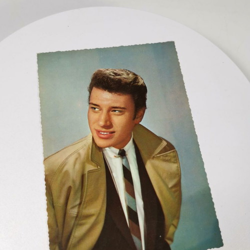 Vintage Johnny Hallyday Philips Records postcard used
