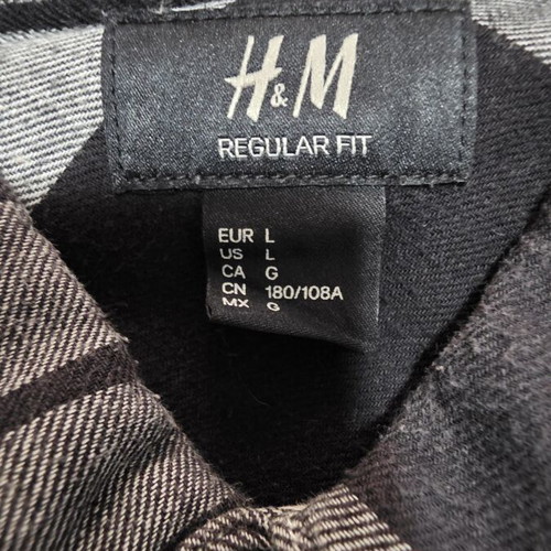 H&M Women's Checked Shirt Black and White like new, size L